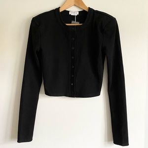 Lovers and Friends Black Ribbed Cardigan